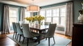 Generative AI, Transitional Dining Room: Classic meets Contemporary