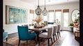 Generative AI, Transitional Dining Room: Classic meets Contemporary