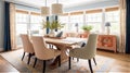 Generative AI, Transitional Dining Room: Classic meets Contemporary