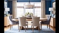 Generative AI, Transitional Dining Room: Classic meets Contemporary