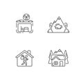 Transitional housing linear icons set