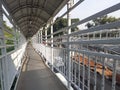 The Transjakarta bus stop crossing bridge Royalty Free Stock Photo