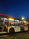 the Transjakarta Metrotrans bus with the Mercedes brand, which operates for workers in Jakarta