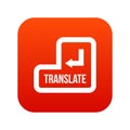 Translate button icon digital red