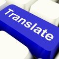 Translate Computer Key In Blue Royalty Free Stock Photo