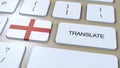 Translate English Language Concept. Translation of word. Button with Text on Keyboard. 3D Illustration Royalty Free Stock Photo