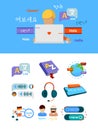 Translate icons. Nationalities alphabet global translation for bilingual foreign language app service graphic vector