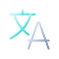 Translate text flat gradient two-color ui icon Royalty Free Stock Photo