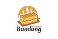 Translation: Bandung specialty toast. Logo for Bandung`s typical Baked bread culinary