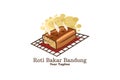 Translation: Bandung specialty toast. Logo for Bandung`s typical Baked bread culinary