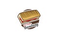 Translation: Bandung specialty toast. Logo for Bandung`s typical Baked bread culinary