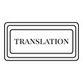 Translation button icon, outline style