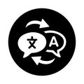 Translation, convert, decode icon. Black vector sketch