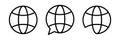 Translation globe line icons collection