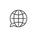 Translation globe outline icon Royalty Free Stock Photo