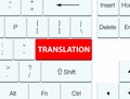 Translation red keyboard button Royalty Free Stock Photo