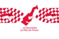 Translation: November 19, Prince\'s holiday. National Day of Monaco vector illustration.
