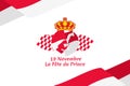 Translation: November 19, Prince\'s holiday. National Day of Monaco vector illustration.
