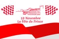 Translation: November 19, Prince\'s holiday. National Day of Monaco vector illustration.