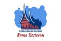 Translation: Restaurant Name, Padang Cuisine. Vector logo.