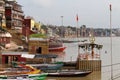 Translation: The scenery of Varanasi`s ghats by the Ganges