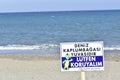 translation: Sea turtle nest. Please protect. Anamur Municipality