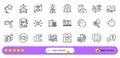 Translation service, Stop fishing and Seo line icons for web app. Pictogram icon. Line icons. Vector