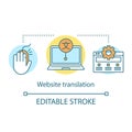 Translation services concept icon. Website translation idea thin line illustration. Online webpage interpretation Royalty Free Stock Photo