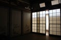 Translation: `A traditional room`, at an old Japanese house in Fukuoka, Royalty Free Stock Photo