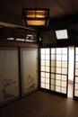 Translation: `A traditional room`, at an old Japanese house in Fukuoka, Royalty Free Stock Photo