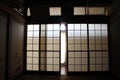 Translation: Translation: `A traditional room`, at an old Japanese house in Fukuoka, Japan. Royalty Free Stock Photo