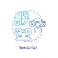 Translator blue gradient concept icon Royalty Free Stock Photo