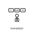 Translator icon. Trendy modern flat linear vector Translator icon on white background from thin line E-learning and education col