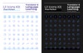 Translator pixel perfect gradient linear ui icons set for dark, light mode Royalty Free Stock Photo