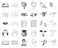 Translator and linguist monochrome,outline icons in set collection for design. Interpreter vector symbol stock web