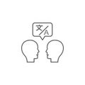 Translator, men, bubbles icon. Element of translator icon. Thin line icon for website design and development, app development