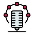 Translator microphone icon color outline vector