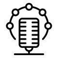 Translator microphone icon, outline style