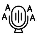 Translator microphone icon outline vector. Foreign app