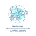 Translator turquoise concept icon Royalty Free Stock Photo