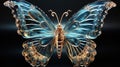 Translucent Blue Butterfly Effect On Blurry Background