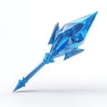 Translucent Blue Crystal Spear Digital 3D Render Royalty Free Stock Photo