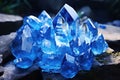 Translucent Blue crystal stone. Generate Ai