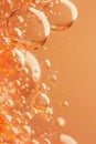 Translucent bubbles floating against a gradient coral backdrop, capturing the lightness and effervescence for a backdrop