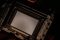 Translucent camera viewfinder glass with AF points in dust