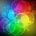Translucent circles in various sizes, covering a spectrum from Royalty Free Stock Photo