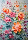 Translucent City: A Technicolor Illustration of Vase Flowers and