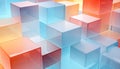 Translucent colorful cubes. 3d rendering. Minimalistic business wallpaper