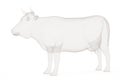 Translucent cow Isolated on white background. 3d illustration Royalty Free Stock Photo