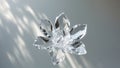 Translucent Crystal Flower Structure on Grey Background Royalty Free Stock Photo